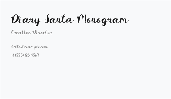 Diary Santa Monogram Business Card