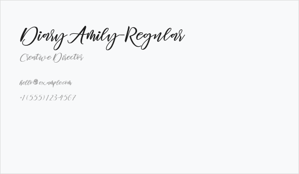 DiaryAmily-Regular Business Card