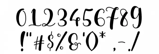 Diarylea scipt Font OTHER CHARS