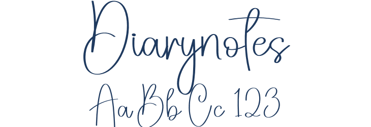 Diarynotes Font Preview