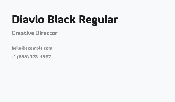 Diavlo Black Regular Business Card