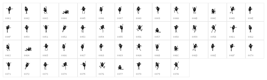 Diavolo Nero Character Map