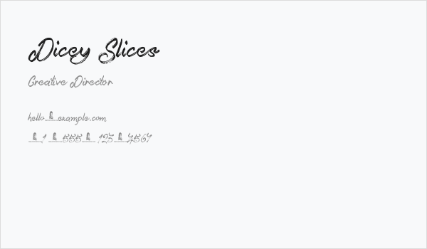 Dicey Slices Business Card