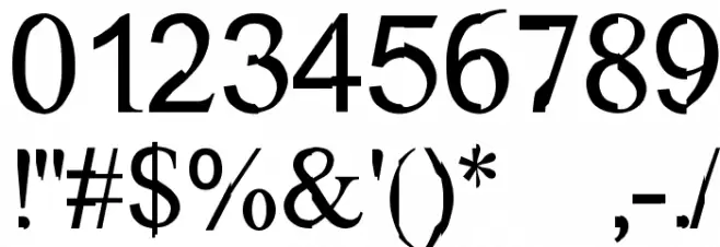 Dichotomy Regular Font OTHER CHARS