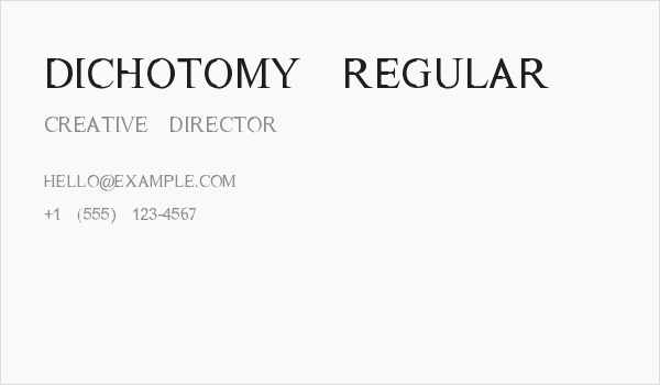 Dichotomy Regular Business Card