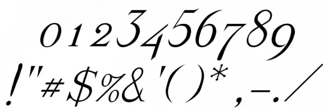 Dickens Italic Font OTHER CHARS