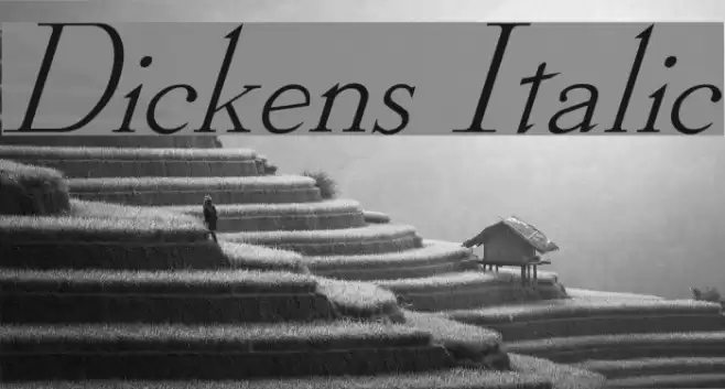 Dickens Italic Font examples