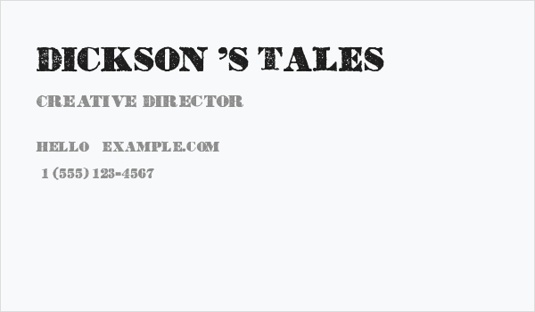 Dickson's Tales Business Card