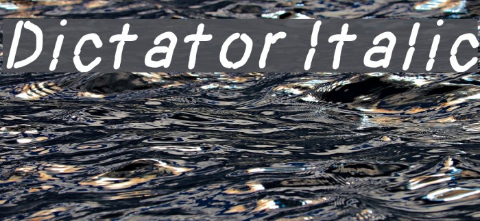 Dictator Italic Font examples