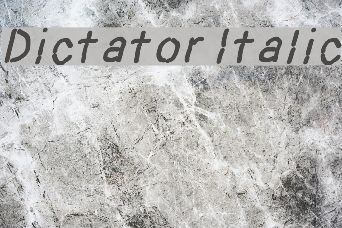 Dictator Italic Font examples