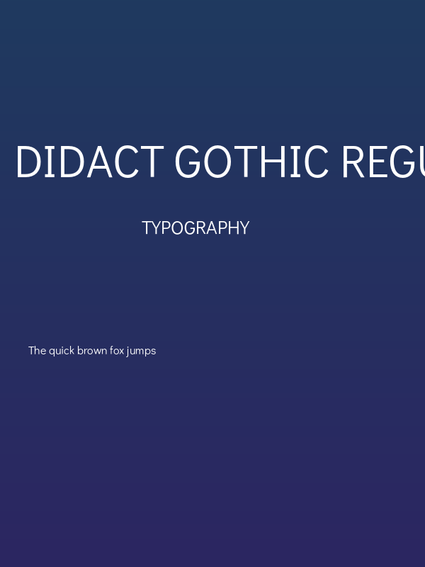 Didact Gothic Regular2 Poster