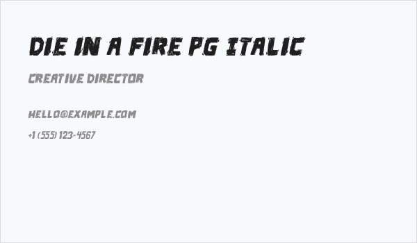 Die in a fire PG Italic Business Card