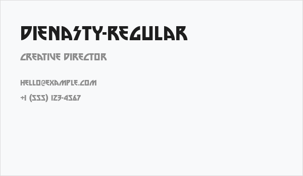DieNasty-Regular Business Card