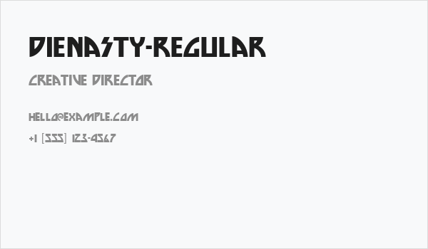 DieNasty-Regular Business Card
