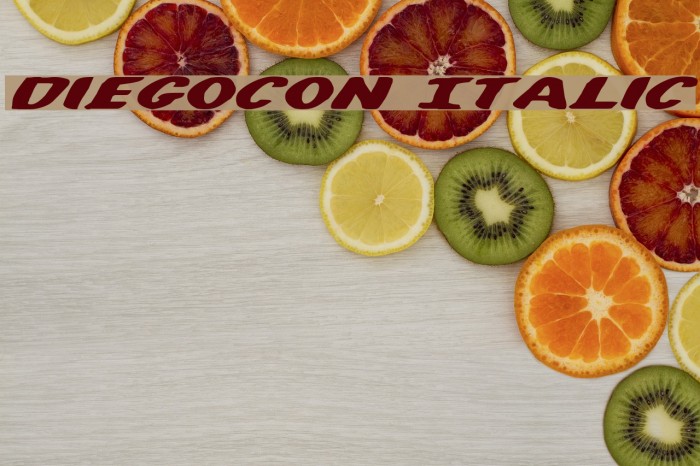 DiegoCon Italic Font examples