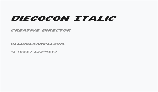 DiegoCon Italic Business Card