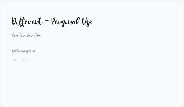 Different - Personal Use Business Card