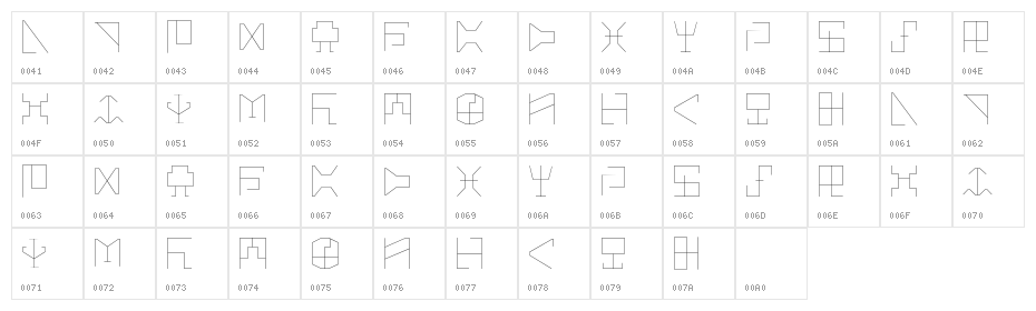 Digicode Light Character Map