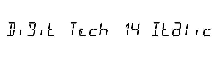 Digit Tech 14 Italic Caratteri