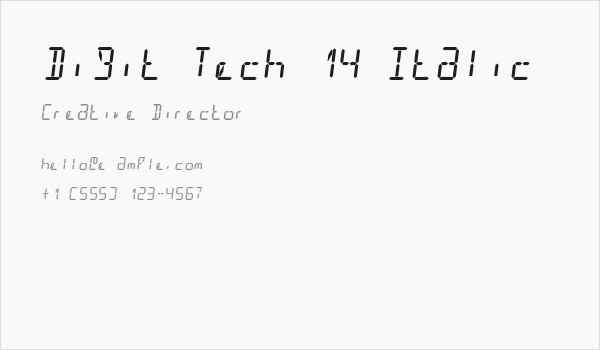 Digit Tech 14 Italic Business Card