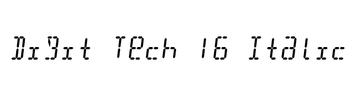 Digit Tech 16 Italic  font caratteri gratis