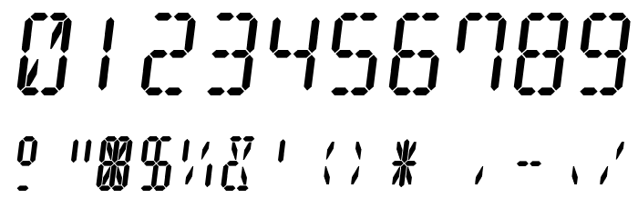 Digit Tech 16 Italic Font OTHER CHARS