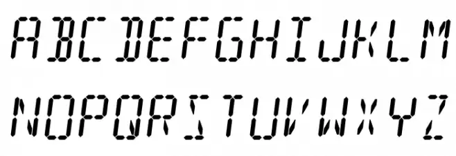Digit Tech 16 Italic फ़ॉन्ट अपरकेस