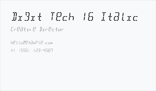 Digit Tech 16 Italic Business Card