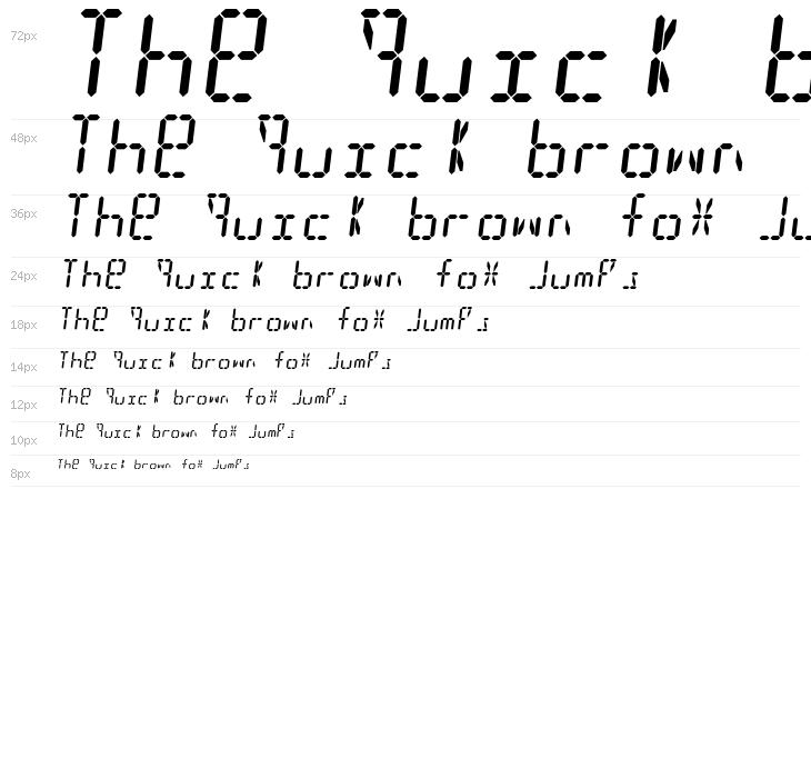 Digit Tech 16 Italic Waterfall