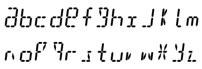 Digit Tech 16 Italic Font LOWERCASE