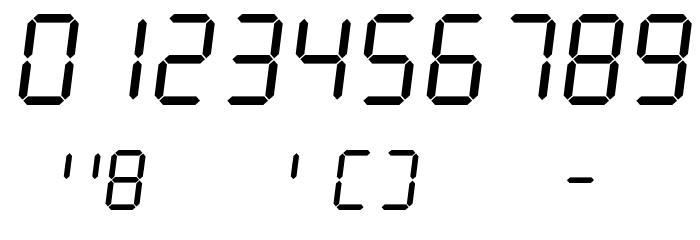 Digit Tech 7 Italic Font OTHER CHARS