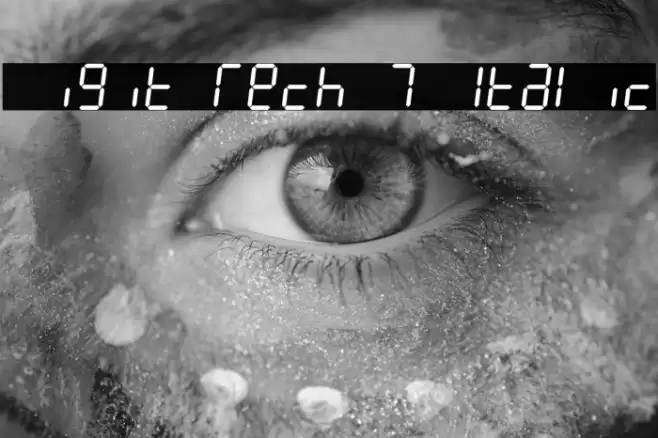 Digit Tech 7 Italic خط examples