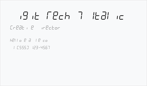 Digit Tech 7 Italic Business Card