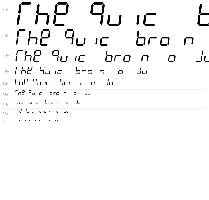 Digit Tech 7 Italic Waterfall