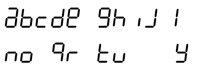 Digit Tech 7 Italic Font LOWERCASE