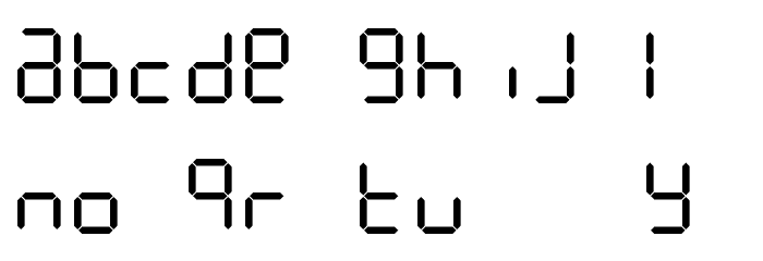 Digit Tech 7 Font LOWERCASE