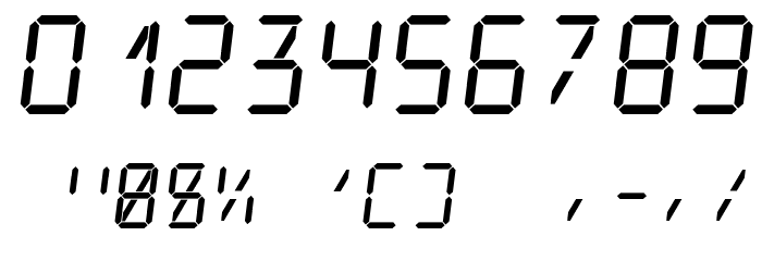 Digit Tech 9 Italic Font OTHER CHARS