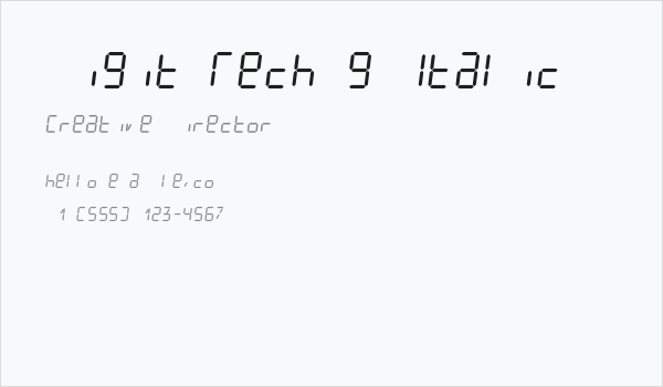 Digit Tech 9 Italic Business Card