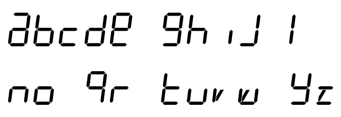 Digit Tech 9 Italic Font LOWERCASE