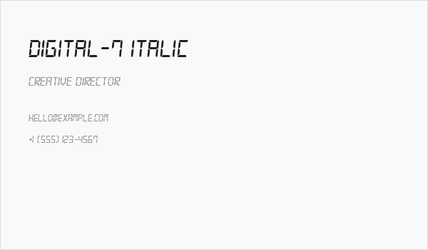 Digital-7 Italic Business Card
