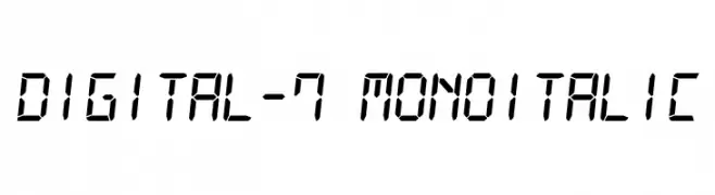 Digital-7 MonoItalic  नि: शुल्क फ़ॉन्ट्स डाउनलोड