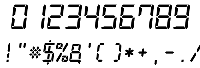 Digital-7 MonoItalic Font OTHER CHARS