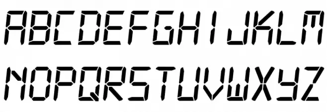 Digital-7 MonoItalic फ़ॉन्ट लोअरकेस