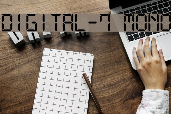 Digital-7 Mono Font examples