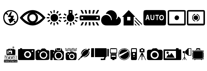 Digital Camera Symbols Font OTHER CHARS