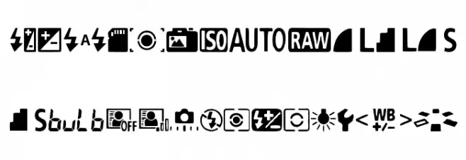 Digital Camera Symbols Polices MAJUSCULES