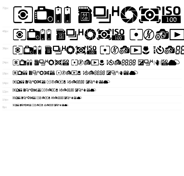 Digital Camera Symbols Waterfall