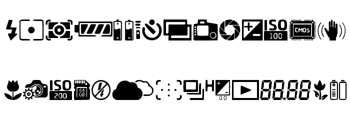 Digital Camera Symbols Font LOWERCASE