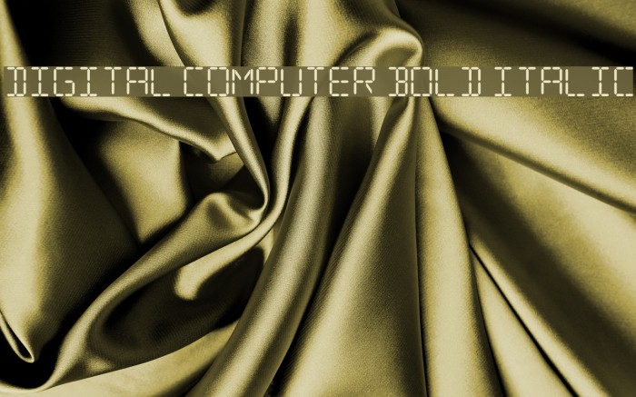 Digital Computer Bold Italic Font examples