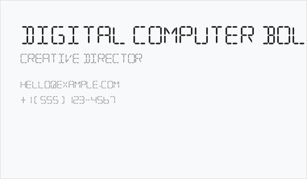 Digital Computer Bold Italic Business Card